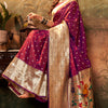 Glowing Purple Paithani Silk Saree With Wonderful Blouse Piece