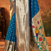 Flameboyant Blue Paithani Silk Saree With Bewitching Blouse Piece