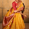 Flameboyant Yellow Soft Banarasi Silk Saree With Adoring Blouse Piece