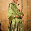 Mesmeric Green Soft Banarasi Silk Saree With Engrossing Blouse Piece