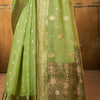 Mesmeric Green Soft Banarasi Silk Saree With Engrossing Blouse Piece