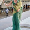 Phenomenal Sea Green Digital Printed Soft Silk Saree With Smart Blouse Piece