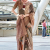Ravishing Brown Digital Printed Soft Silk Saree With Flamboyant Blouse Piece