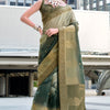 Scintilla Green Digital Printed Soft Silk Saree With Fragrant Blouse Piece