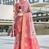 Unequalled Pink Digital Printed Soft Silk Saree With Piquant Blouse Piece