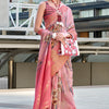 Unequalled Pink Digital Printed Soft Silk Saree With Piquant Blouse Piece