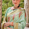 Arresting Pista Soft Banarasi Silk Saree With Majesty Blouse Piece