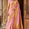 Prettiest Pink Soft Banarasi Silk Saree With Beauteous Blouse Piece