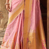 Prettiest Pink Soft Banarasi Silk Saree With Beauteous Blouse Piece