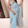Pretty Sky Cotton Silk Saree With Prominent Blouse Piece