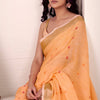 Supernal Orange Cotton Silk Saree With Capricious Blouse Piece