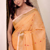 Supernal Orange Cotton Silk Saree With Capricious Blouse Piece