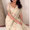 Super Extravagant Beige Cotton Silk Saree With Amazing Blouse Piece