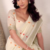Super Extravagant Beige Cotton Silk Saree With Amazing Blouse Piece
