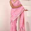 Gleaming Pink Cotton Silk Saree With Symmetrical Blouse Piece