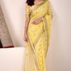 Evocative Yellow Cotton Silk Saree With Elegant Blouse Piece