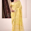 Evocative Yellow Cotton Silk Saree With Elegant Blouse Piece
