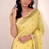 Evocative Yellow Cotton Silk Saree With Elegant Blouse Piece