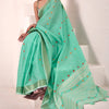 Dissemble Turquoise Cotton Silk Saree With Classy Blouse Piece