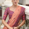 Gossamer Peach Cotton Silk Saree With Fragrant Blouse Piece