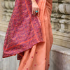 Gossamer Peach Cotton Silk Saree With Fragrant Blouse Piece