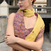Sempiternal Yellow Cotton Silk Saree With Denouement Blouse Piece