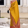 Surpassing Mustard Soft Banarasi Silk Saree With Unique Blouse Piece