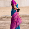 Inspiring Blue Soft Banarasi Silk Saree With Bewitching Blouse Piece