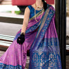 Scintilla Lavender Soft Banarasi Silk Saree With Magnetic Blouse Piece