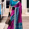 Enigmatic Dark Pink Soft Banarasi Silk Saree With Radiant Blouse Piece