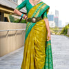 Radiant Mustard Soft Banarasi Silk Saree With Jazzy Blouse Piece