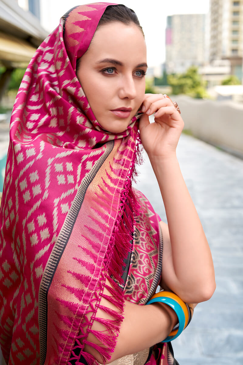 Charismatic Black Soft Banarasi Silk Saree With Scintilla Blouse Piece