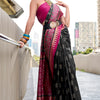 Charismatic Black Soft Banarasi Silk Saree With Scintilla Blouse Piece