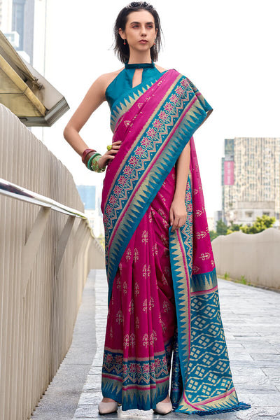 Imaginative Dark Pink Soft Banarasi Silk Saree With Ravishing Blouse Piece
