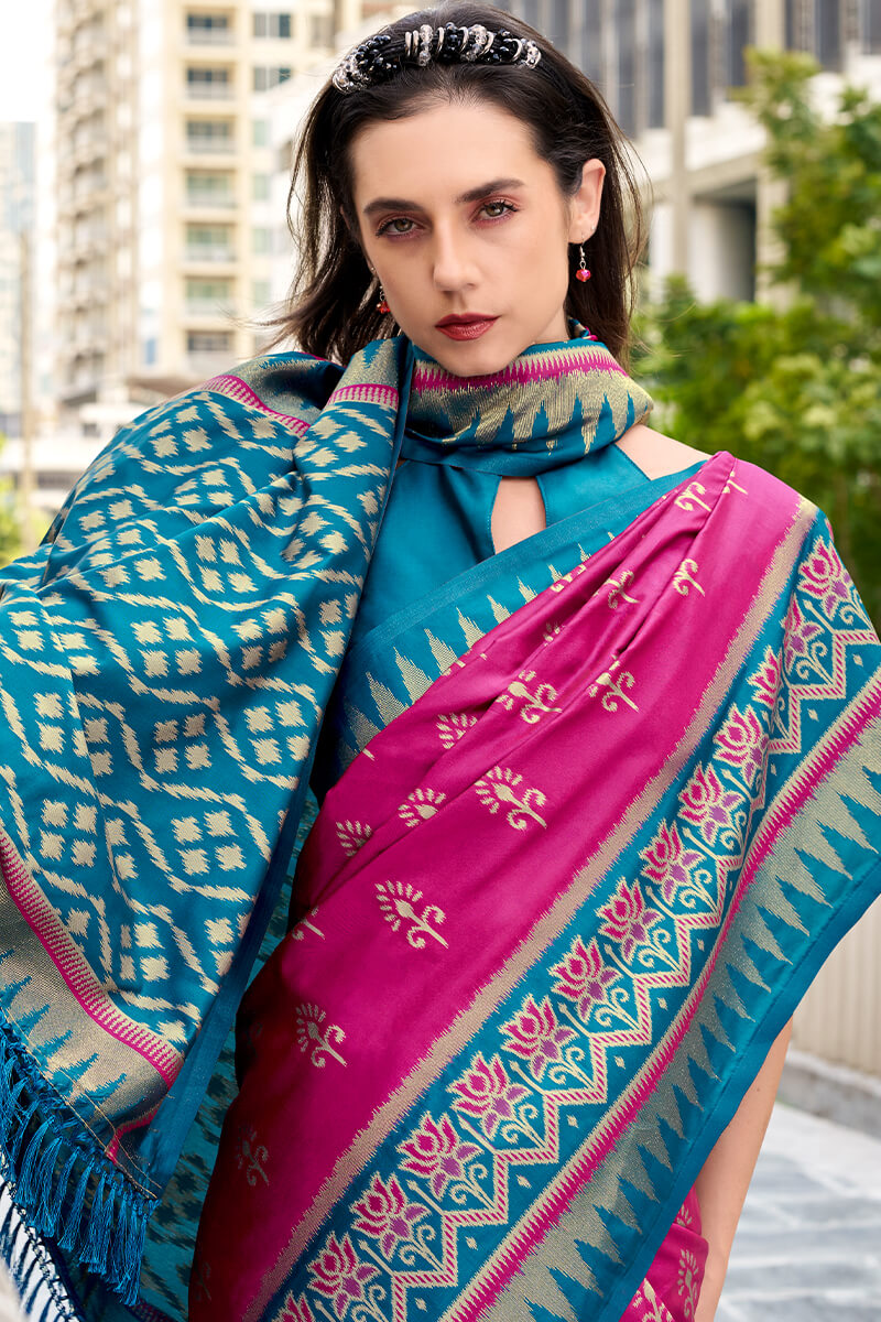 Imaginative Dark Pink Soft Banarasi Silk Saree With Ravishing Blouse Piece