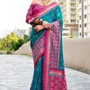 Scrumptious Rama Soft Banarasi Silk Saree With Forbearance Blouse Piece