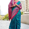 Scrumptious Rama Soft Banarasi Silk Saree With Forbearance Blouse Piece