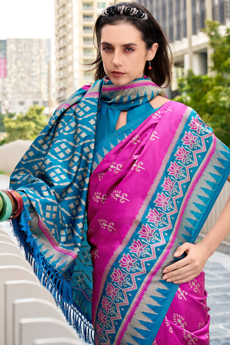 Ratatouille Magenta Soft Banarasi Silk Saree With Enticing Blouse Piece