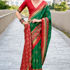 Gratifying Dark Green Soft Banarasi Silk Saree With Denouement Blouse Piece