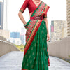 Gratifying Dark Green Soft Banarasi Silk Saree With Denouement Blouse Piece