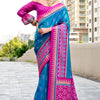 Impressive Blue Soft Banarasi Silk Saree With Stylish Blouse Piece
