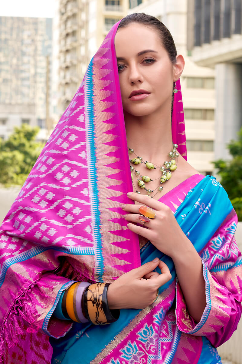Impressive Blue Soft Banarasi Silk Saree With Stylish Blouse Piece
