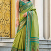 Aplomb Green Paithani Silk Saree With Excellent Blouse Piece