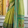 Aplomb Green Paithani Silk Saree With Excellent Blouse Piece