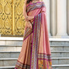 Desiring Pink Paithani Silk Saree With Lustrous Blouse Piece