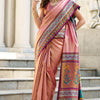 Desiring Pink Paithani Silk Saree With Lustrous Blouse Piece