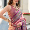 Desiring Pink Paithani Silk Saree With Lustrous Blouse Piece