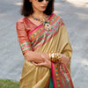 Lovely Beige Paithani Silk Saree With Seraphic Blouse Piece