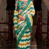 Ratatouille Green and Mustard Digital Printed Cotton Silk Saree With Engaging Blouse Piece