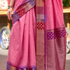 Blissful Pink Soft Banarasi Silk Saree With Dalliance Blouse Piece